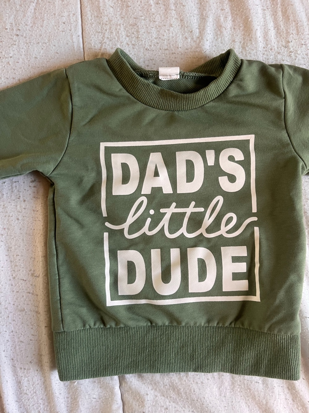 Baby Olive 'Dad's Little Dude' Sweatshirt